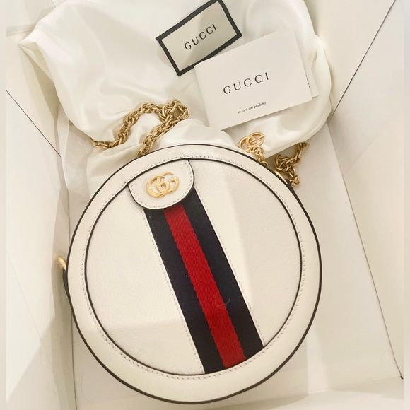 Mini Round Ophidia Leather Crossbody Bag